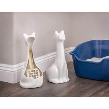 New Age Pet Scoopy Cat Litter Holder w/Scoop,White (IND003W)