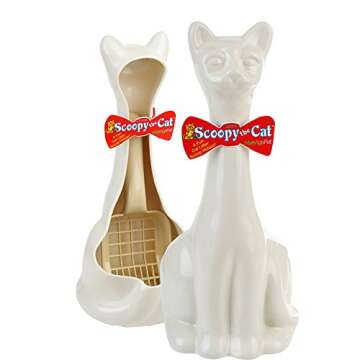 New Age Pet Scoopy Cat Litter Holder w/Scoop,White (IND003W)