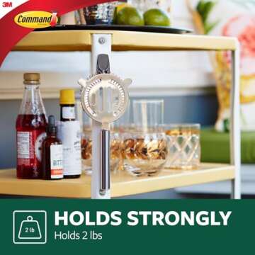 Command Outdoor Medium Black Wire Toggle Hooks, 2 Hooks and 3 Command Strips, Damage Free Hanging Wall Hooks for Hanging Outdoor Wall Decor with Weather Resistant Strips, Holds up to 2 lb