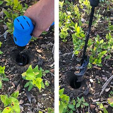 SYITCUN Auger Drill Bit for Planting 2"x24", Post Hole Auger for Planting Bulbs, Easy Post Hole Digger with Drill for 3/8”Hex Drive Drill