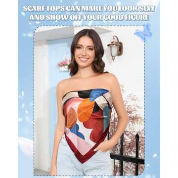 AWAYTR 35” Large Square Satin Head Scarf - 3Pcs Satin Hair Scarves Silk Bandana Scarf Headscarf Silk Feeling Scarf for Women (Printing (Orange/Brown/Rose))