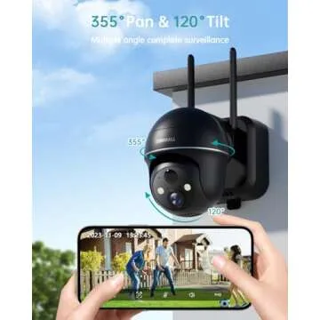 ZUMIMALL Security Cameras Wireless Outdoor with 360° PTZ, 2 Packs Wireless Cameras for Home Securit...
