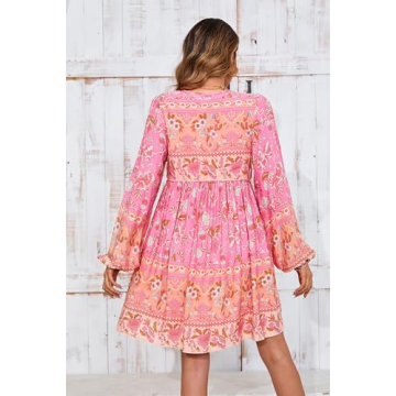 R.Vivimos Women’s Floral Casual Mini Tunic Dress
