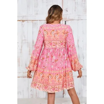 R.Vivimos Women’s Floral Casual Mini Tunic Dress