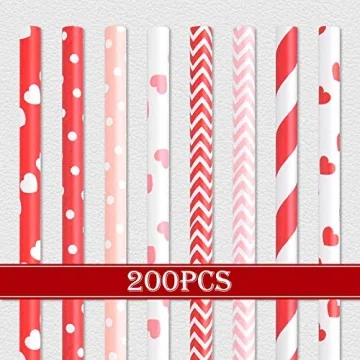 FEPITO 200Pcs Eco-Friendly Paper Straws for All Occasions