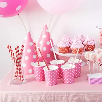 FEPITO 200Pcs Eco-Friendly Paper Straws for All Occasions