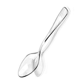 Zappy 100 Clear Plastic Mini Spoons 3.75" Plastic Spoon Small Spoon Great Dessert Spoon or Ice Cream...