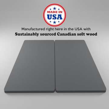 Treaton,1.5-Inch Split Fully Assembled Bunkie Board for Mattress/Bed Support, King, Grey