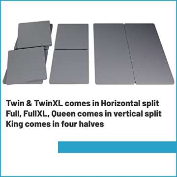 Treaton,1.5-Inch Split Fully Assembled Bunkie Board for Mattress/Bed Support, King, Grey