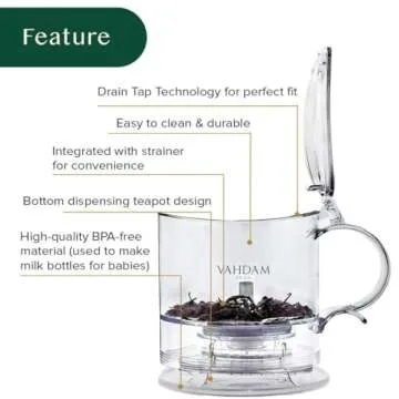 Imperial Tea Infuser Teapot & Smart Tea Maker - BPA-Free, Drain-Tap Technology | Easy Brew, Easy Clean | Loose Leaf Brewing - Stylish Design | 16oz