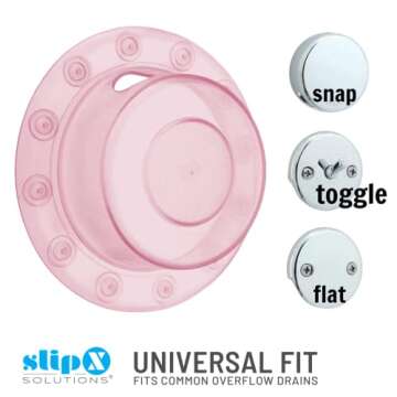 SlipX Solutions Bottomless Bath | Overflow Drain Cover for Tub | Best Gifts for Mom, Spa & Bath Accessories | Drain Block, Water Stopper Plug | Bath Essentials for Women | 4" Diameter, Coral