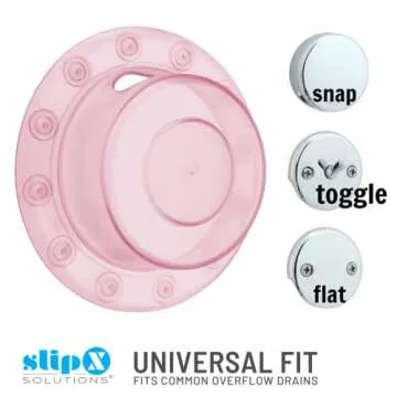 SlipX Solutions Bottomless Bath | Overflow Drain Cover for Tub | Best Gifts for Mom, Spa & Bath Accessories | Drain Block, Water Stopper Plug | Bath Essentials for Women | 4" Diameter, Coral