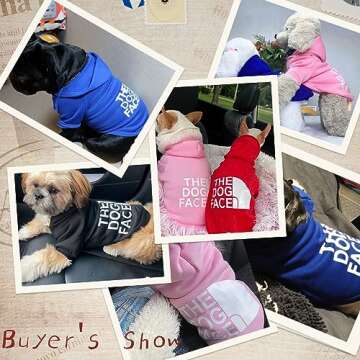 Dog Sweaters for Small Dogs Girl Boy Winter Puppy Sweater Hoodie Fall Warm Pet Clothes Outfit Apparel Cold Weather Dog Coat Pet Sweatshirt for Chihuahua Yorkie Teacup Apparel (Black+Blue, X-Small)