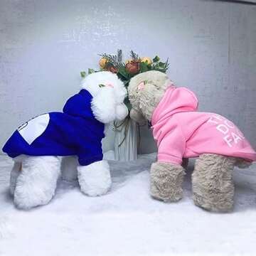 Dog Sweaters for Small Dogs Girl Boy Winter Puppy Sweater Hoodie Fall Warm Pet Clothes Outfit Apparel Cold Weather Dog Coat Pet Sweatshirt for Chihuahua Yorkie Teacup Apparel (Black+Blue, X-Small)