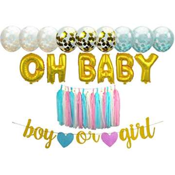 megbee Gender Reveal Party Supplies | Baby Shower Decorations Party Kit | Twin Boy and Girl | Baby A...
