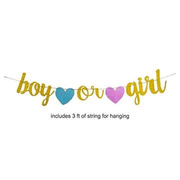 megbee Gender Reveal Party Supplies | Baby Shower Decorations Party Kit | Twin Boy and Girl | Baby Announcement - OH Baby Foil Balloons, Confetti Balloons, Tassel Banner, Backdrop, Glitter Sign