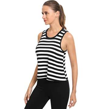 Star Vibe Flowy Crop Tank Tops for Women 4 Pack