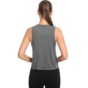 Star Vibe Flowy Crop Tank Tops for Women 4 Pack