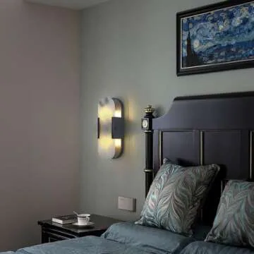 Sucelating 13.8 inch Modern Marble Sconces,Indoor Alabaster Wall Sconces, Alabaster Sconces for Living Room Modern Alabaster Sconces Wall Lighting for Dining Room Stairs Bedroom