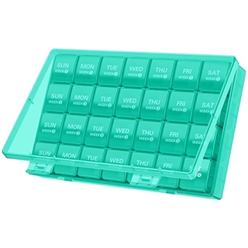 TookMag Monthly Pill Organizer 28 Day Pill Box, Travel Medicine Pill Organizer, Large 4 Weeks 1 Mont...