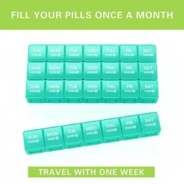 TookMag Monthly Pill Organizer 28-Day Travel Case