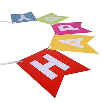 Fecedy Colorful Happy Birthday Banner Bunting - Eco-Friendly
