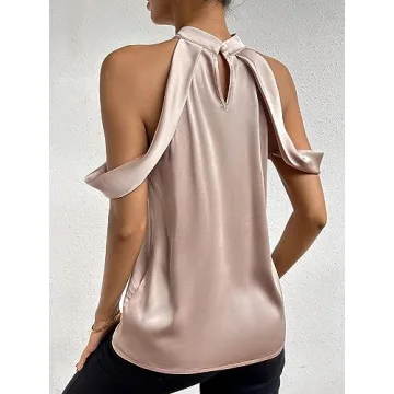Elegant Satin Halter Neck Blouse for Stylish Women
