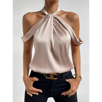 Elegant Satin Halter Neck Blouse for Stylish Women