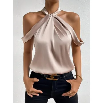 Elegant Satin Halter Neck Blouse for Stylish Women