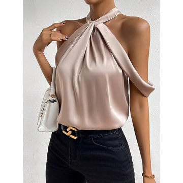 Elegant Satin Halter Neck Blouse for Stylish Women