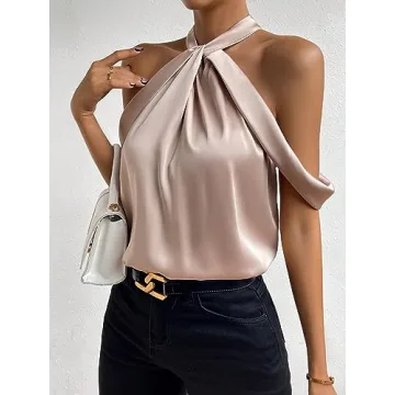 Elegant Satin Halter Neck Blouse for Stylish Women