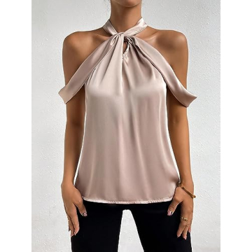 Elegant Satin Halter Neck Blouse for Stylish Women