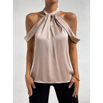 Elegant Satin Halter Neck Blouse for Stylish Women