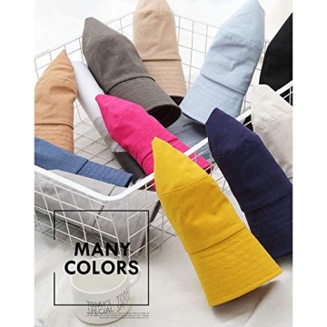 Khaki Bucket Hats for Women Sun Beach Hat Teens Girls Wide Brim Summer Fisherman's Caps UPF 50+（A4-Khaki）