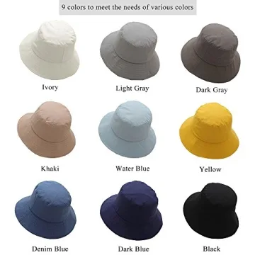 Khaki Bucket Hats for Women Sun Beach Hat Teens Girls Wide Brim Summer Fisherman's Caps UPF 50+（A4-Khaki）
