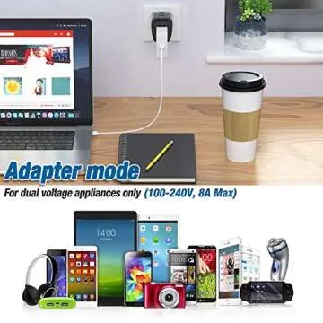 2000Watts Voltage Converter, 220V to 110V Converter, International Plug Adapter, Power Converter Adapter Combo, US to Europe, UK, Israel, Africa Over 150 Countries (Black)