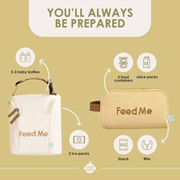 Easy Baby - Diaper, Bottle, and Supplies - Organizer Pouches - Change, Feed, and Dress Me (4 Pack Se...