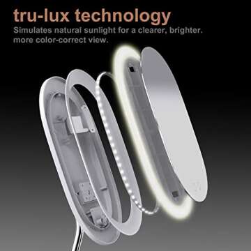 WILIT Vanity Mirror with 9 Adjustable Lighting Mode for Colour-Correction View, Detachable Magnifying(3X) Mirror for Detail Makeup, Cellphone Wireless Charger, Adjustable Mirror Angle