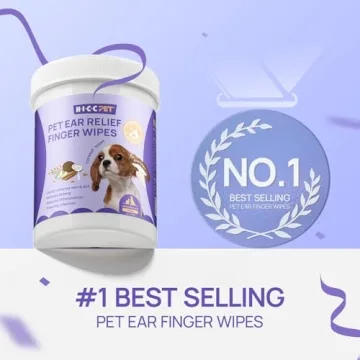 Natural Coconut Scent Pet Ear Wipes Dogs Cats 50 Count