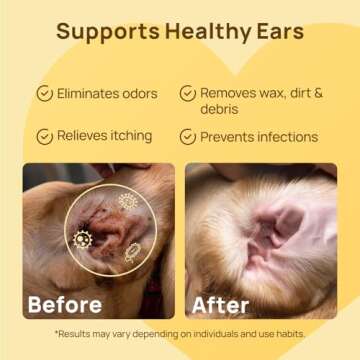 Natural Coconut Scent Pet Ear Wipes Dogs Cats 50 Count