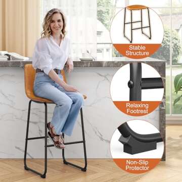 Stylish REONEY Bar Stools Set of 2 for Modern Homes