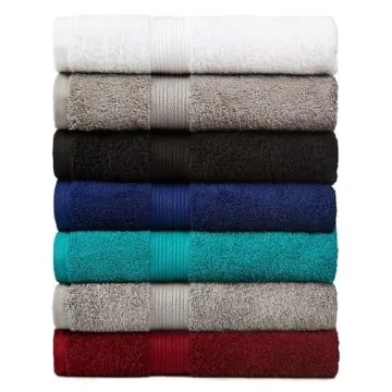 Amazon Basics Cotton Towel Set 6-Piece Oversized Black