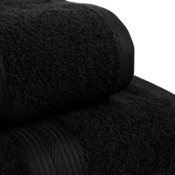 Amazon Basics Cotton Towel Set 6-Piece Oversized Black