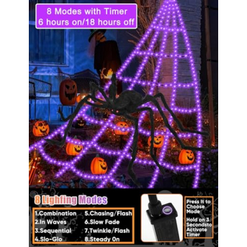 Spider Web Lights for Halloween Outdoor Decor