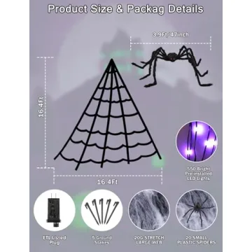 Spider Web Lights for Halloween Outdoor Decor