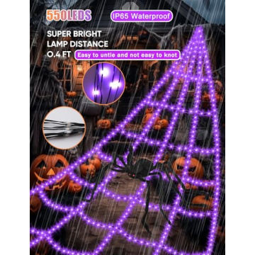 Spider Web Lights for Halloween Outdoor Decor