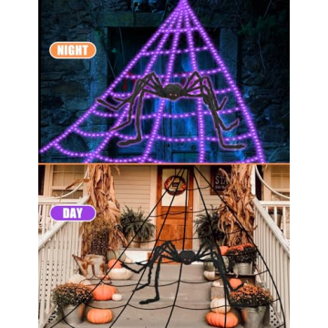 Spider Web Lights for Halloween Outdoor Decor