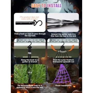 Spider Web Lights for Halloween Outdoor Decor