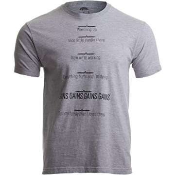 Ann Arbor T-shirt Co. Workout Sweat Progress Marker | Funny Weight Lifting Work Out Fitness T-Shirt-(Adult, L) Sport Grey