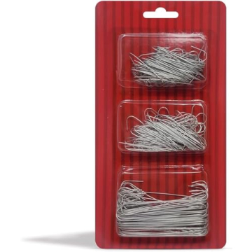Bexter 300 Pack of Silver Ornament Hooks Christmas Tree Decorating Hooks- Metal Wire Ornament Hooks ...